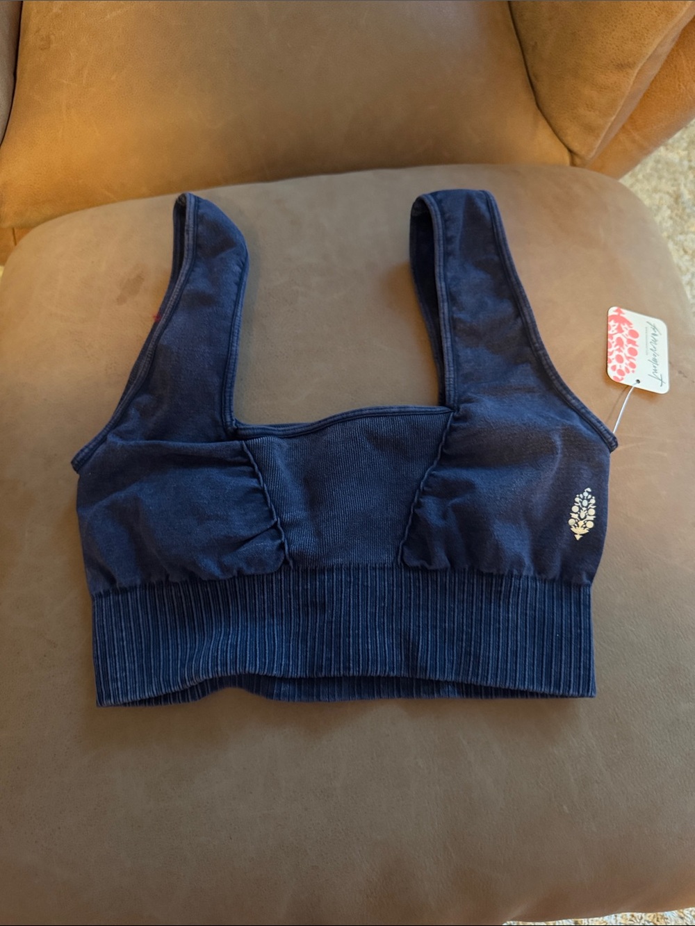 FP Movement by Free People Navy Blue Ribbed Sports Bra